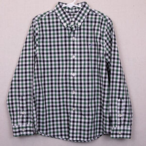 Boys Vineyard Vines green black gingham button down shirt-7